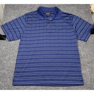 PING Collection Golf Polo Shirt Mens L Blue With White Stripe
